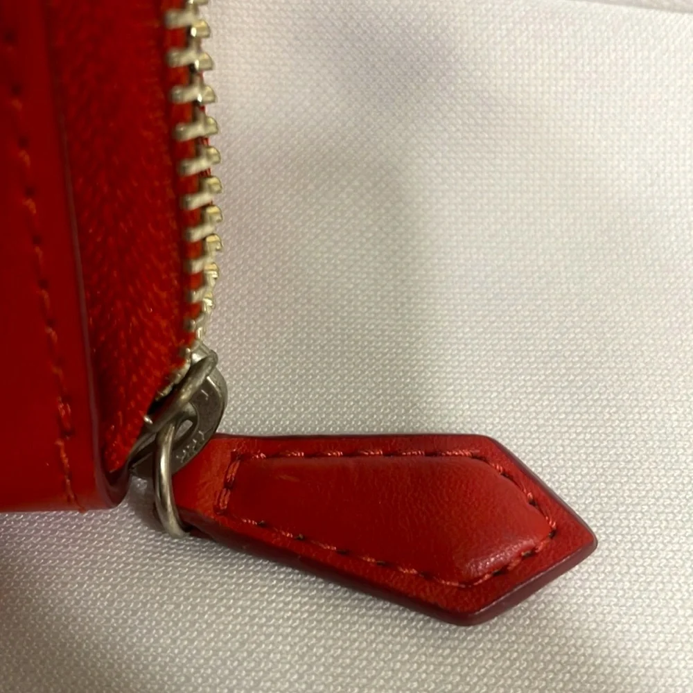 Vera Bradley Coral Red Faux Leather Wallet with black and beige interior. Y2K - Picture 3 of 9